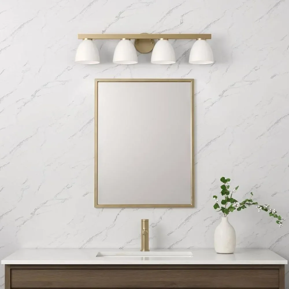 Brand New Millennium Lighting Apria 33″ 4-Light Vanity – Modern Gold